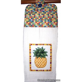 appliqued pineapple oven door towel