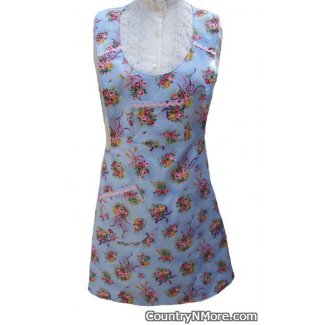 rose bouquet floral reversible vintage apron