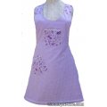 lavender floral gingham vintage apron