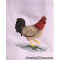 embroidered fashion rooster tea towel 522