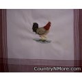 embroidered fashion rooster tea towel 522