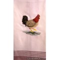 embroidered fashion rooster tea towel 522