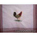 embroidered rooster tea towel