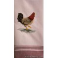 embroidered rooster tea towel