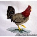 embroidered rooster towel 2 tea