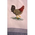 embroidered rooster towel 2 tea