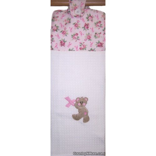 pink ribbon oven door towel