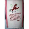 vintage lobster chowder flour sack kitchen tea towel