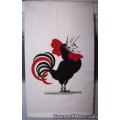 vintage rooster flour sack kitchen towel