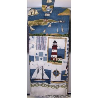 sailboat lighthouse oven door towel