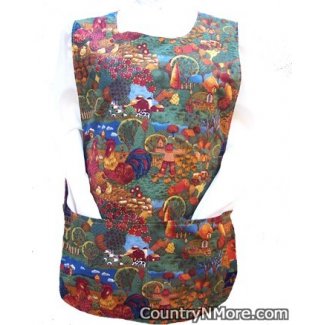 fall farm rooster cobbler apron
