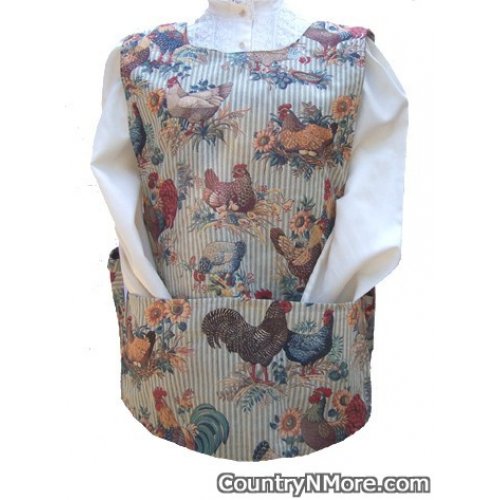 chickens roosters cobbler apron