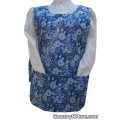 vintage look blue floral cobbler apron