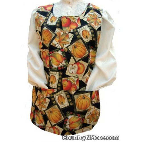 fall leaves pumpkins apples acorns berry cobbler apron