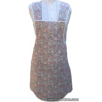 roses floral vintage apron