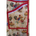 roosters chickens vintage apron large