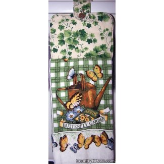 butterfly garden oven door towel