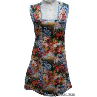 monets garden vintage apron