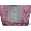 pink white floral vintage apron