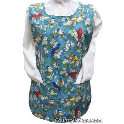 birds daisies cobbler apron