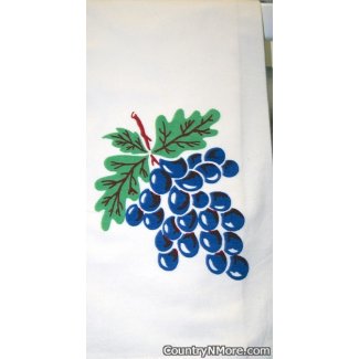 vintage grapes flour sack kitchen towel