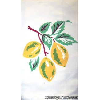vintage lemon flour sack kitchen tea towel
