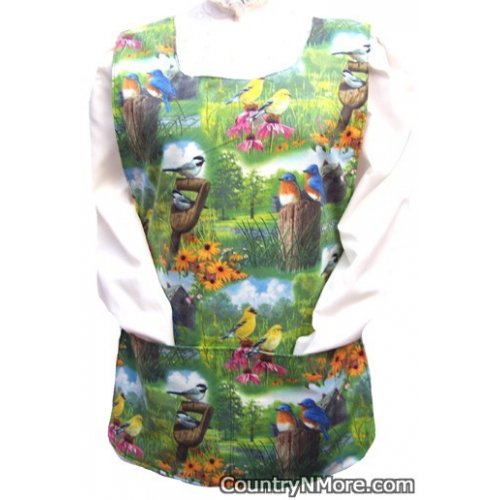 birds cats garden cobbler apron