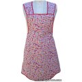 red flowers vintage apron