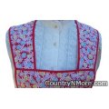 red flowers vintage apron
