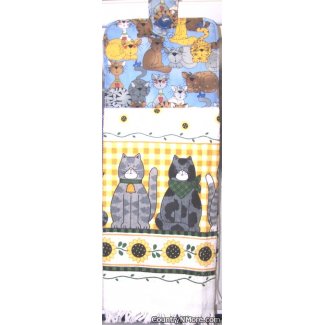 cat sunflower oven door towel