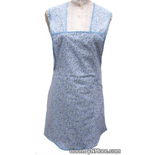 blue floral vintage apron