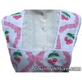cherries ribbon vintage apron