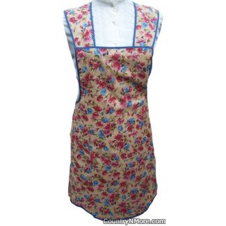 flowers beige vintage apron