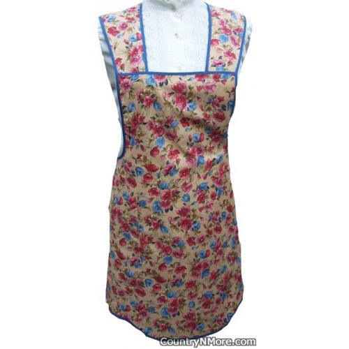 flowers beige vintage apron
