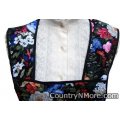 gorgeous flowers black vintage apron