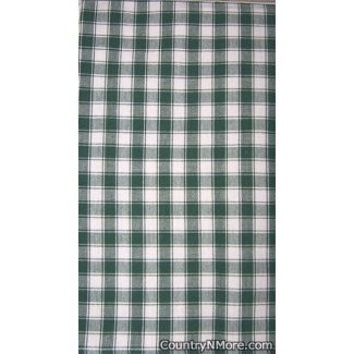 dunroven green white check tea towel