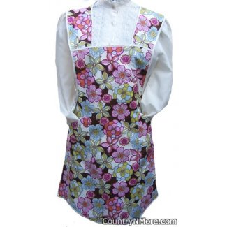 retro look floral vintage apron