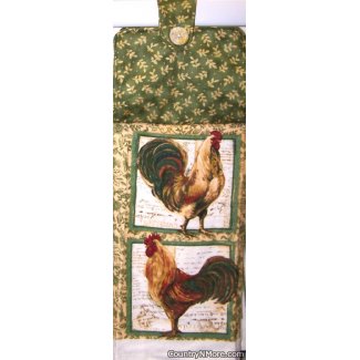 two roosters oven door towel