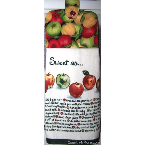 apple sweet oven door towel