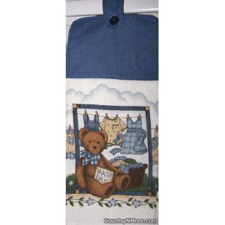 wash day teddy bear oven door towel