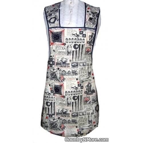 americana kitchen theme vintage apron