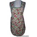 green pink roses vintage apron