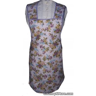 lavender floral vintage apron