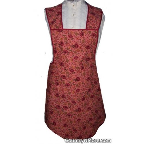 terra cotta floral vintage apron