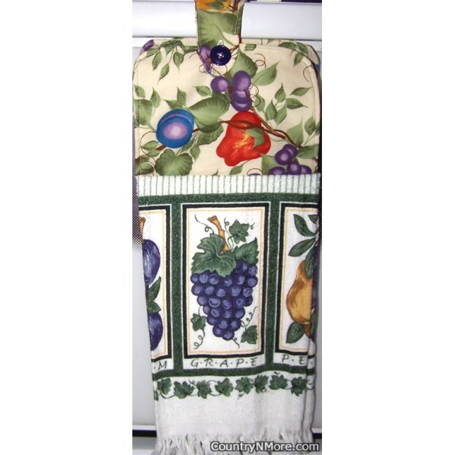 Plums, Grape, And Pear Oven Door Towel