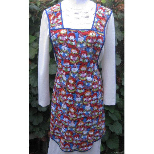 singing snowmen vintage apron