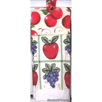apple grape oven door towel
