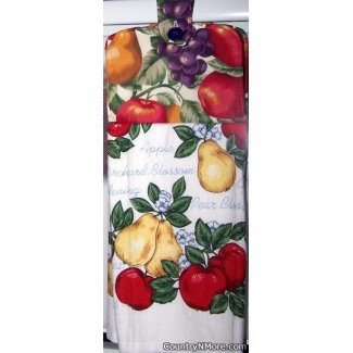 apple pear grape oven door towel