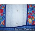 blue gingham fruit vintage apron