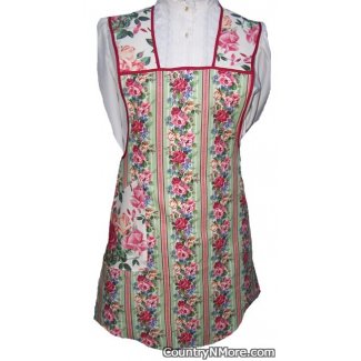 rose stripe vintage apron